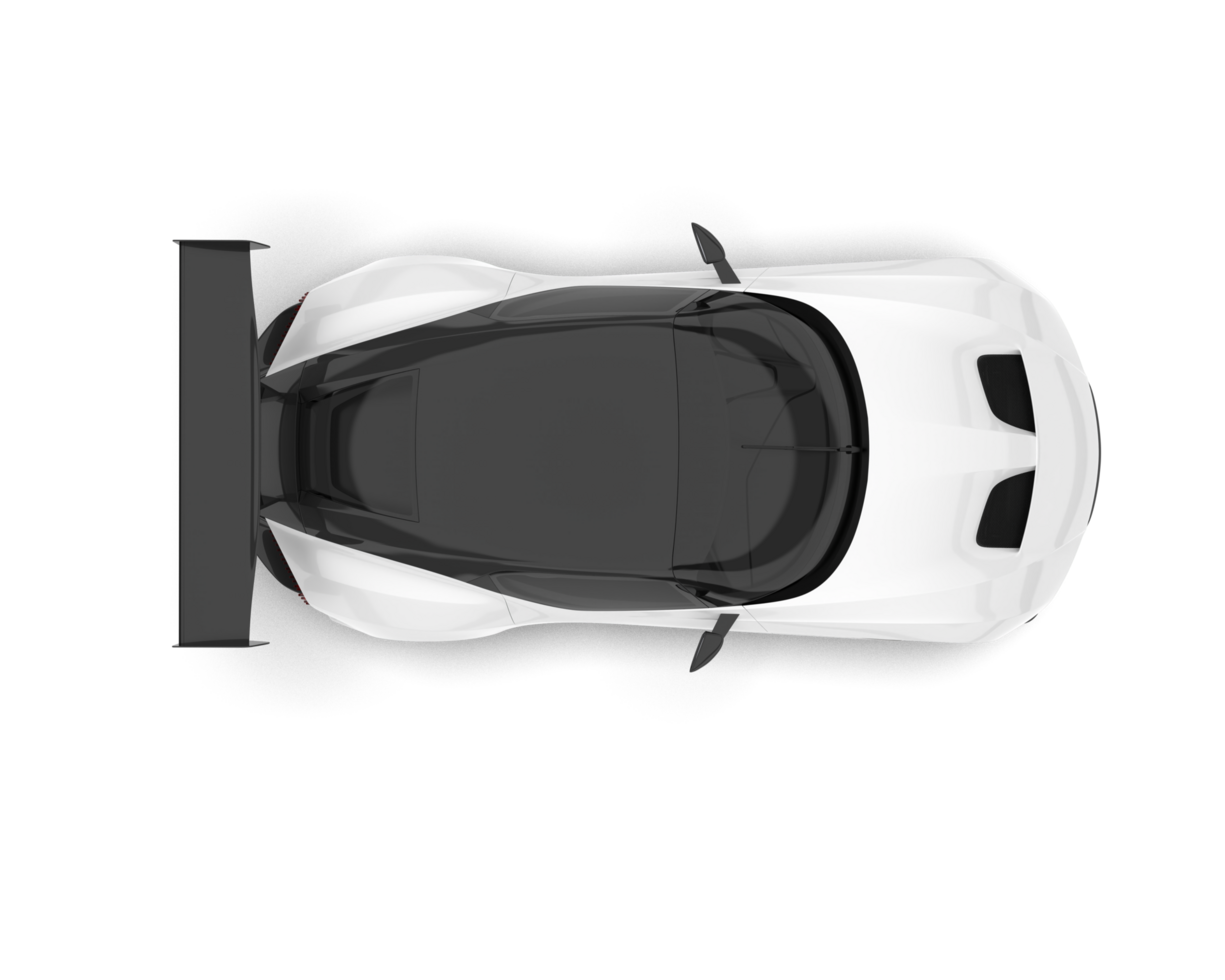 White sport car on transparent background. 3d rendering - illustration png