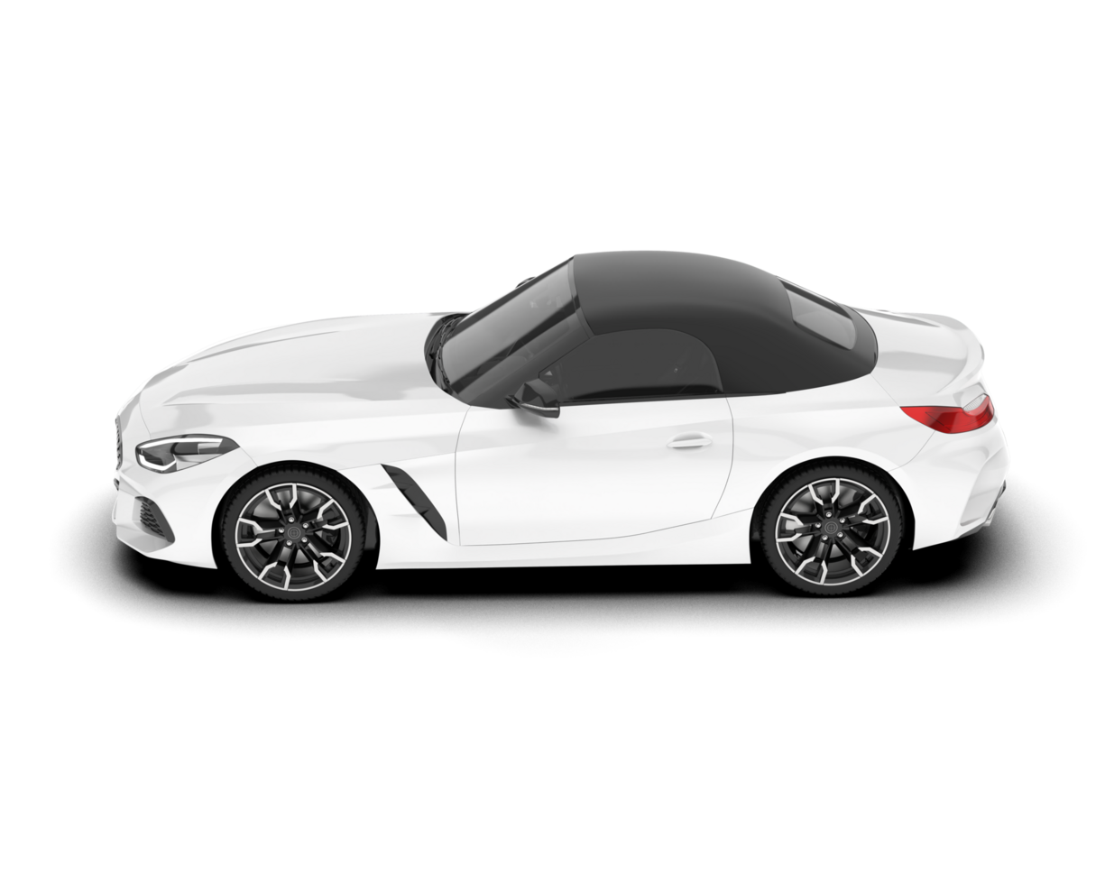White sport car on transparent background. 3d rendering - illustration png