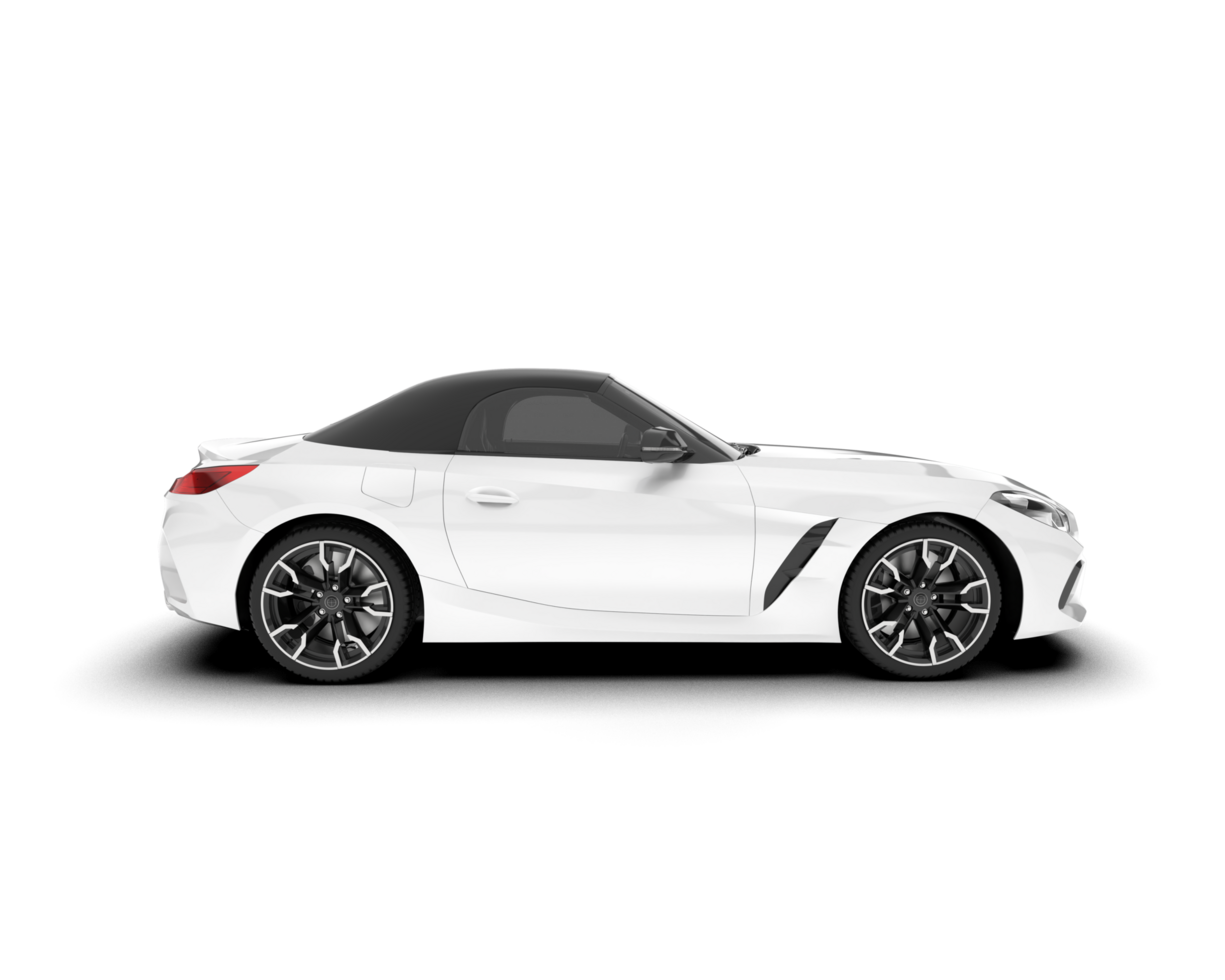 White sport car on transparent background. 3d rendering - illustration png