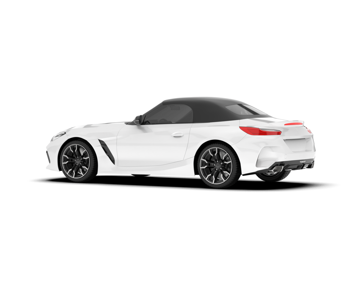 White sport car on transparent background. 3d rendering - illustration png