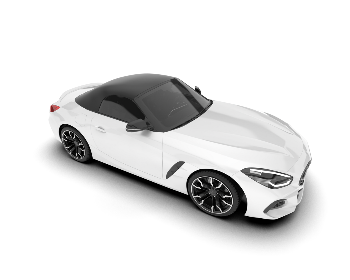 White sport car on transparent background. 3d rendering - illustration png