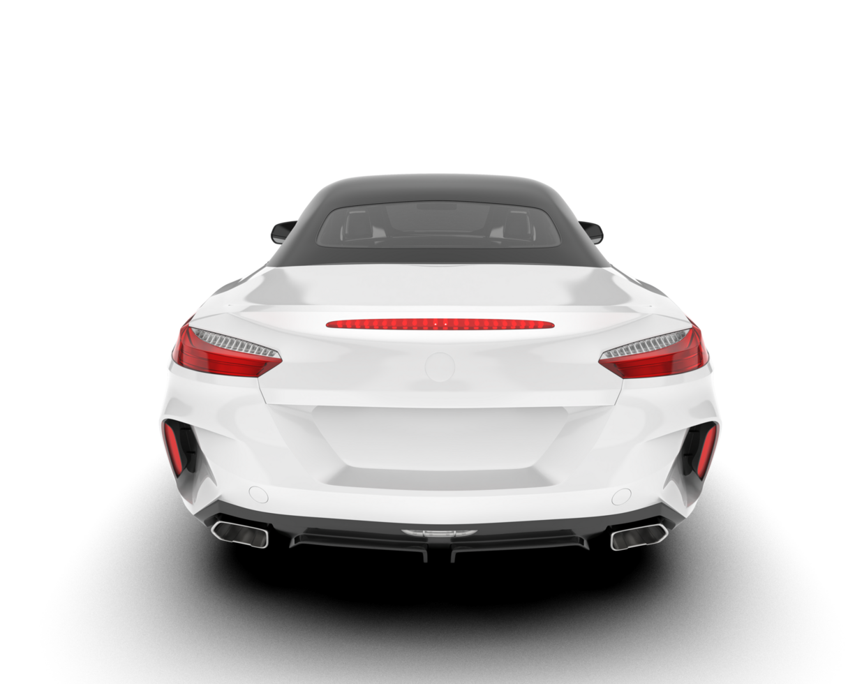 White sport car on transparent background. 3d rendering - illustration png
