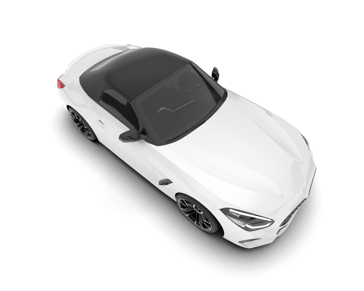 White sport car on transparent background. 3d rendering - illustration png