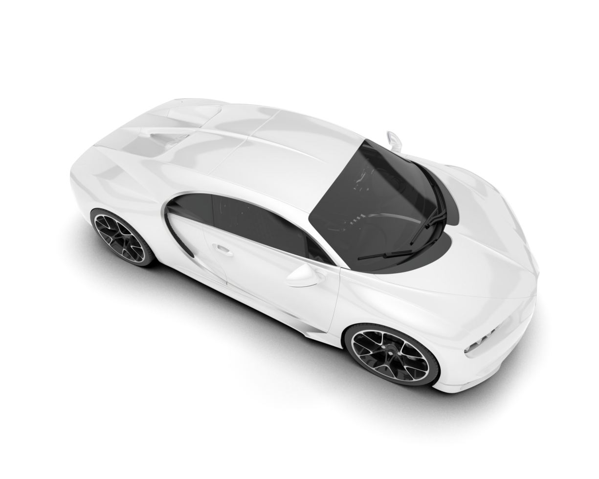 White sport car on transparent background. 3d rendering - illustration png
