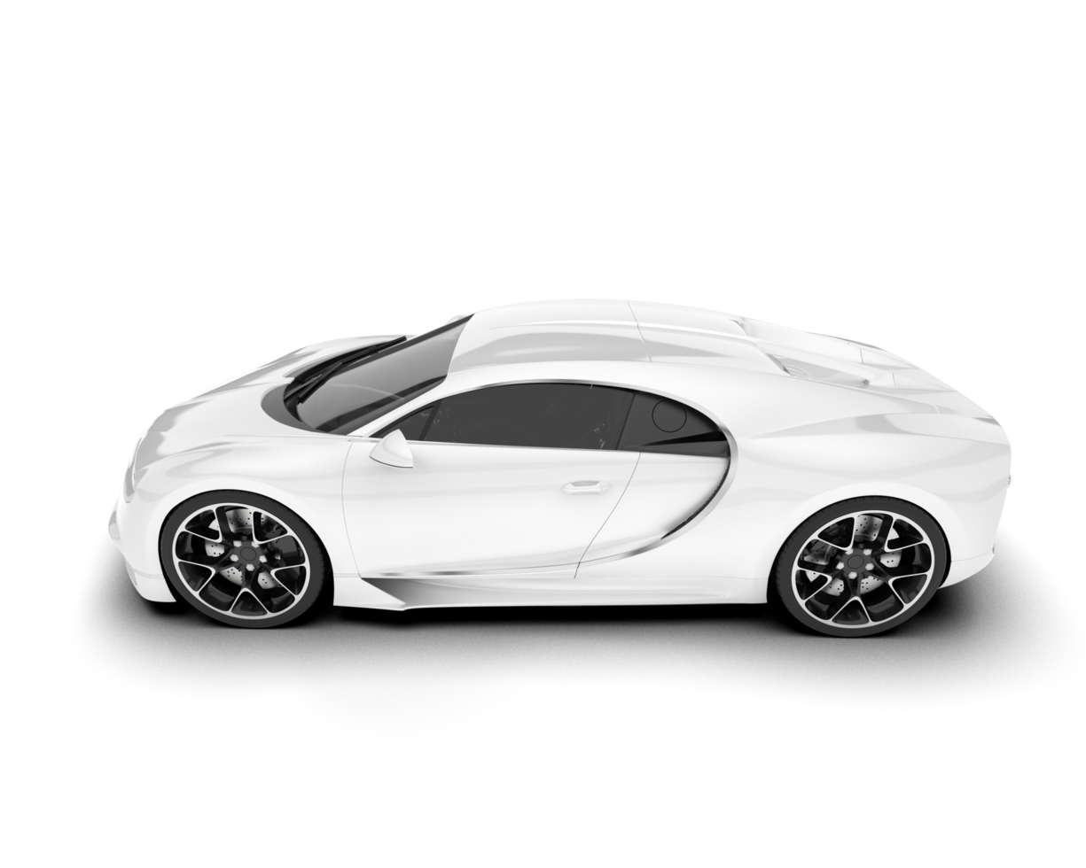 White sport car on transparent background. 3d rendering - illustration png