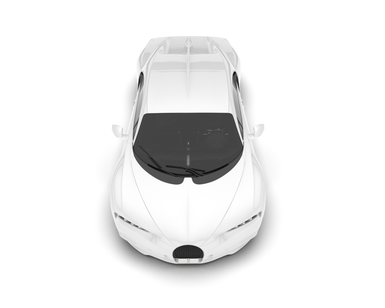 White sport car on transparent background. 3d rendering - illustration png
