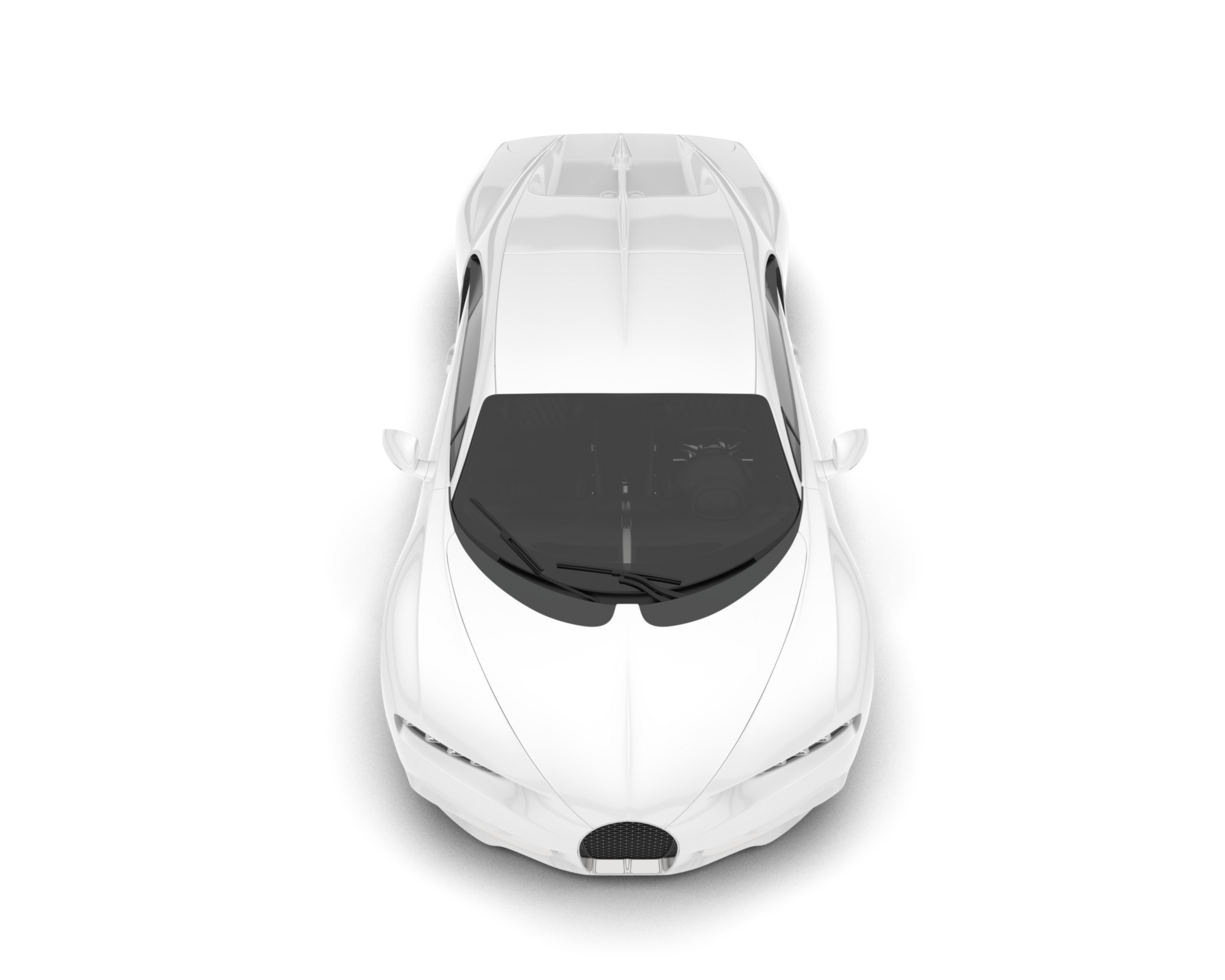 White sport car on transparent background. 3d rendering - illustration png