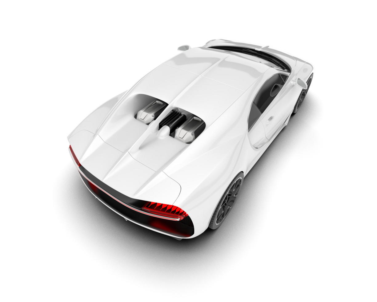 White sport car on transparent background. 3d rendering - illustration png