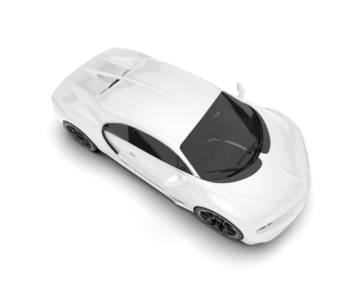 White sport car on transparent background. 3d rendering - illustration png