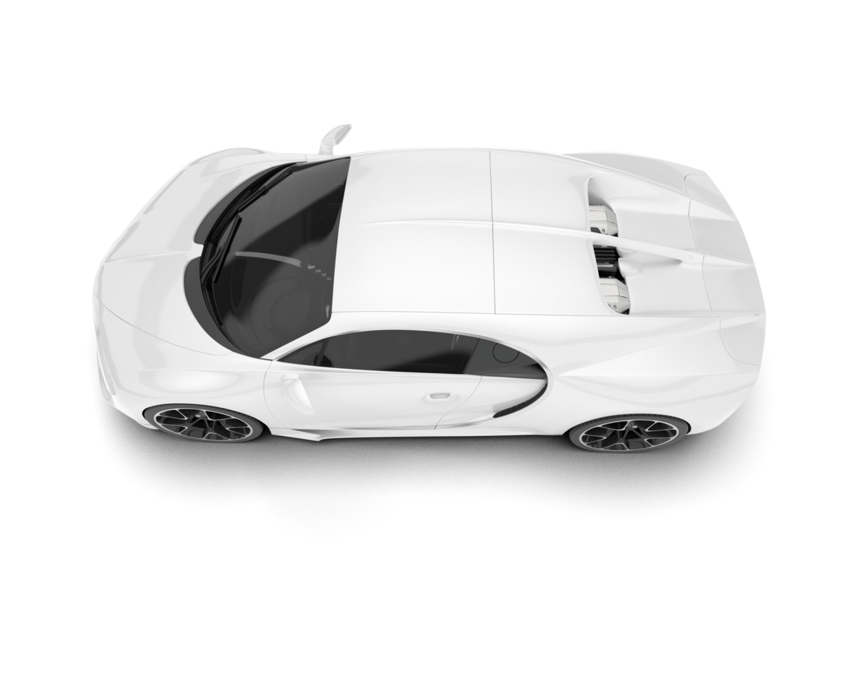 White sport car on transparent background. 3d rendering - illustration png