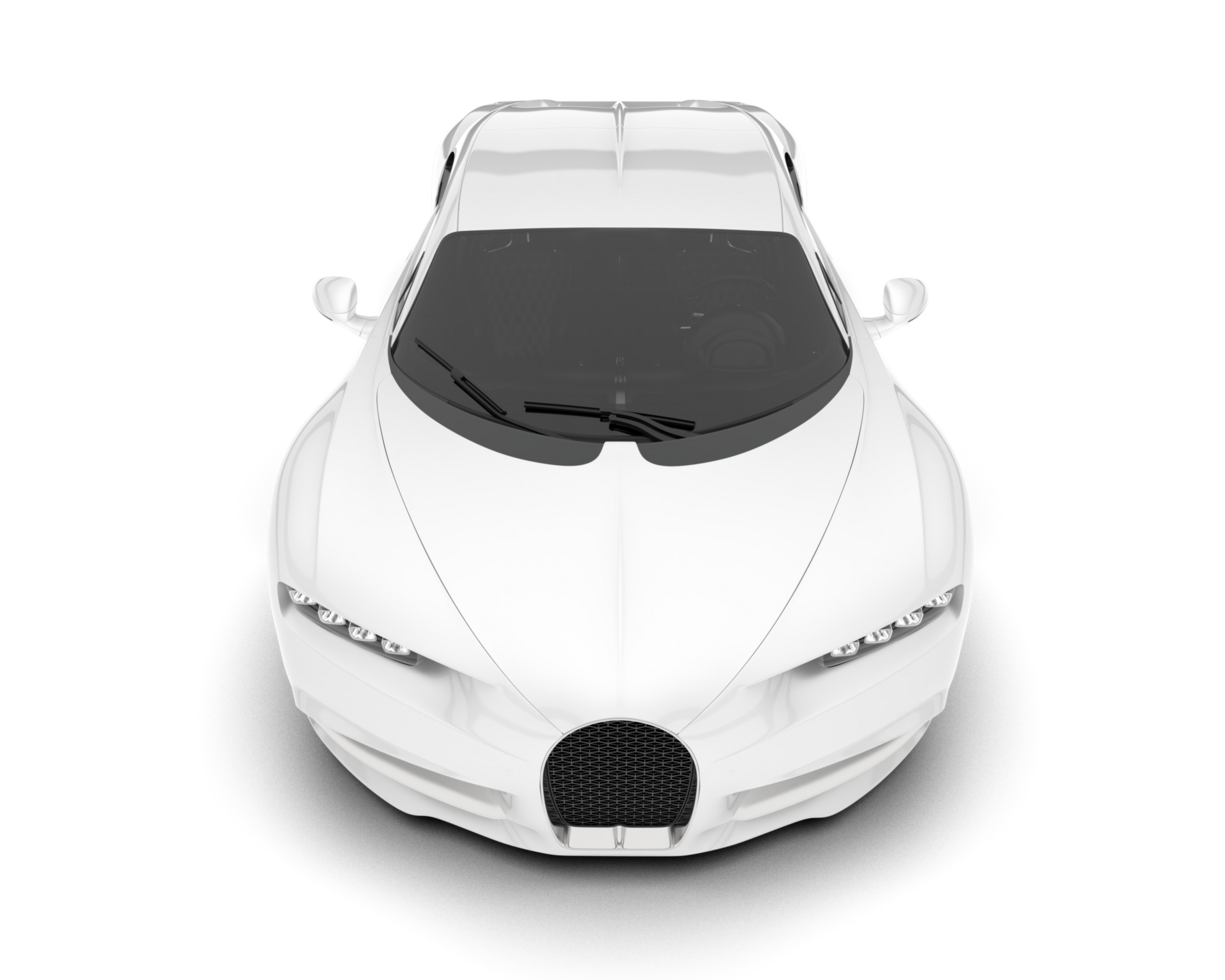 White sport car on transparent background. 3d rendering - illustration png