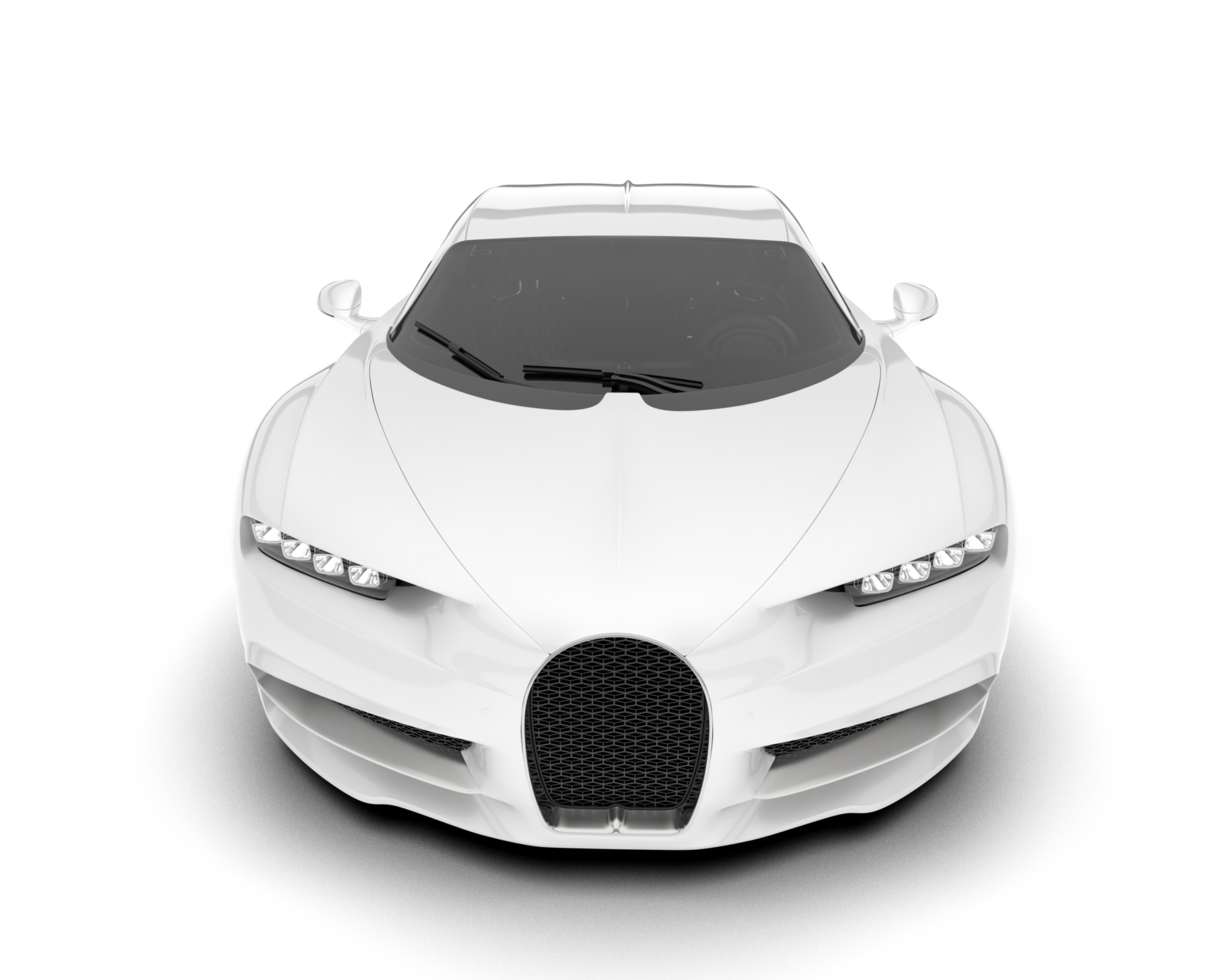 White sport car on transparent background. 3d rendering - illustration png