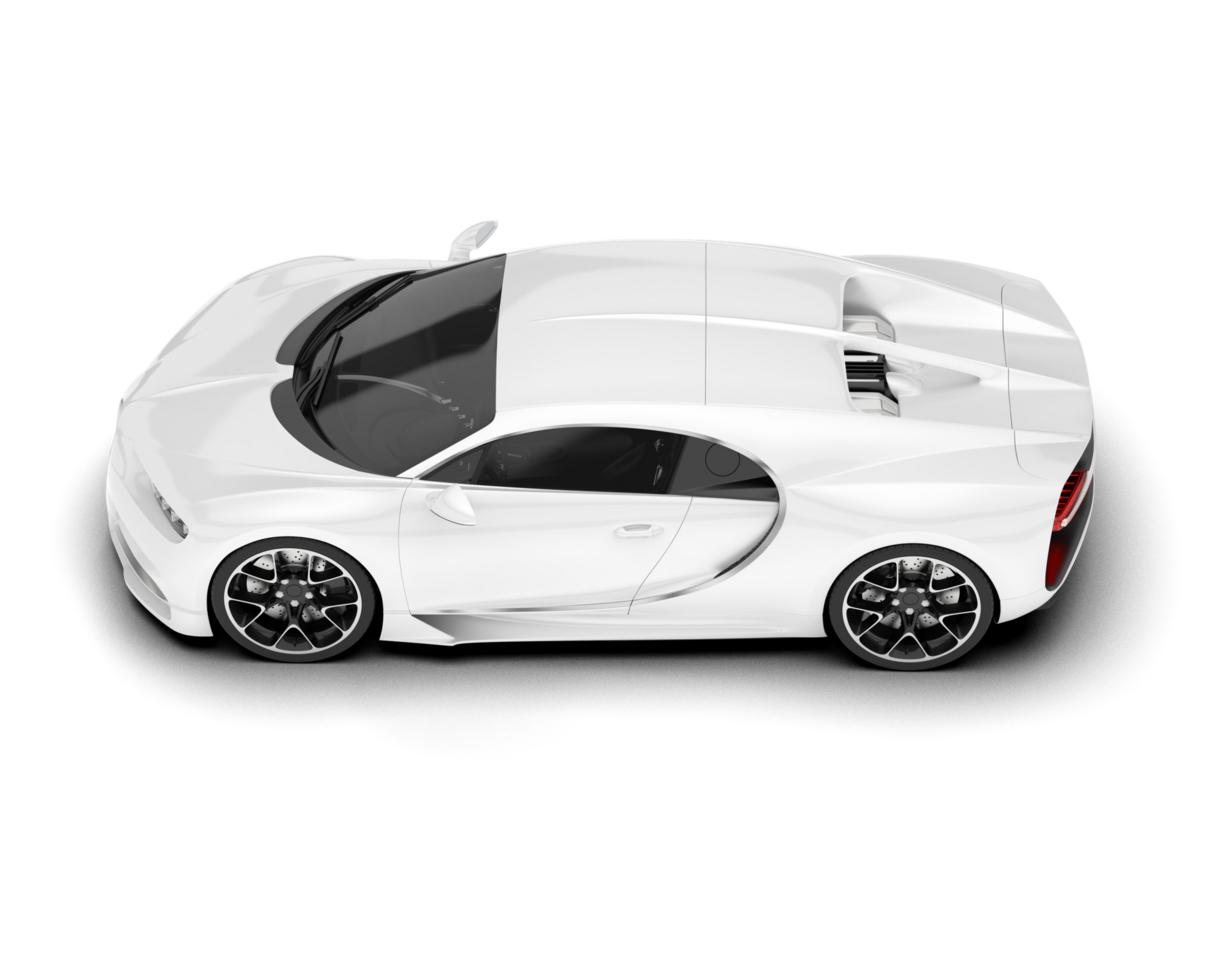 White sport car on transparent background. 3d rendering - illustration png