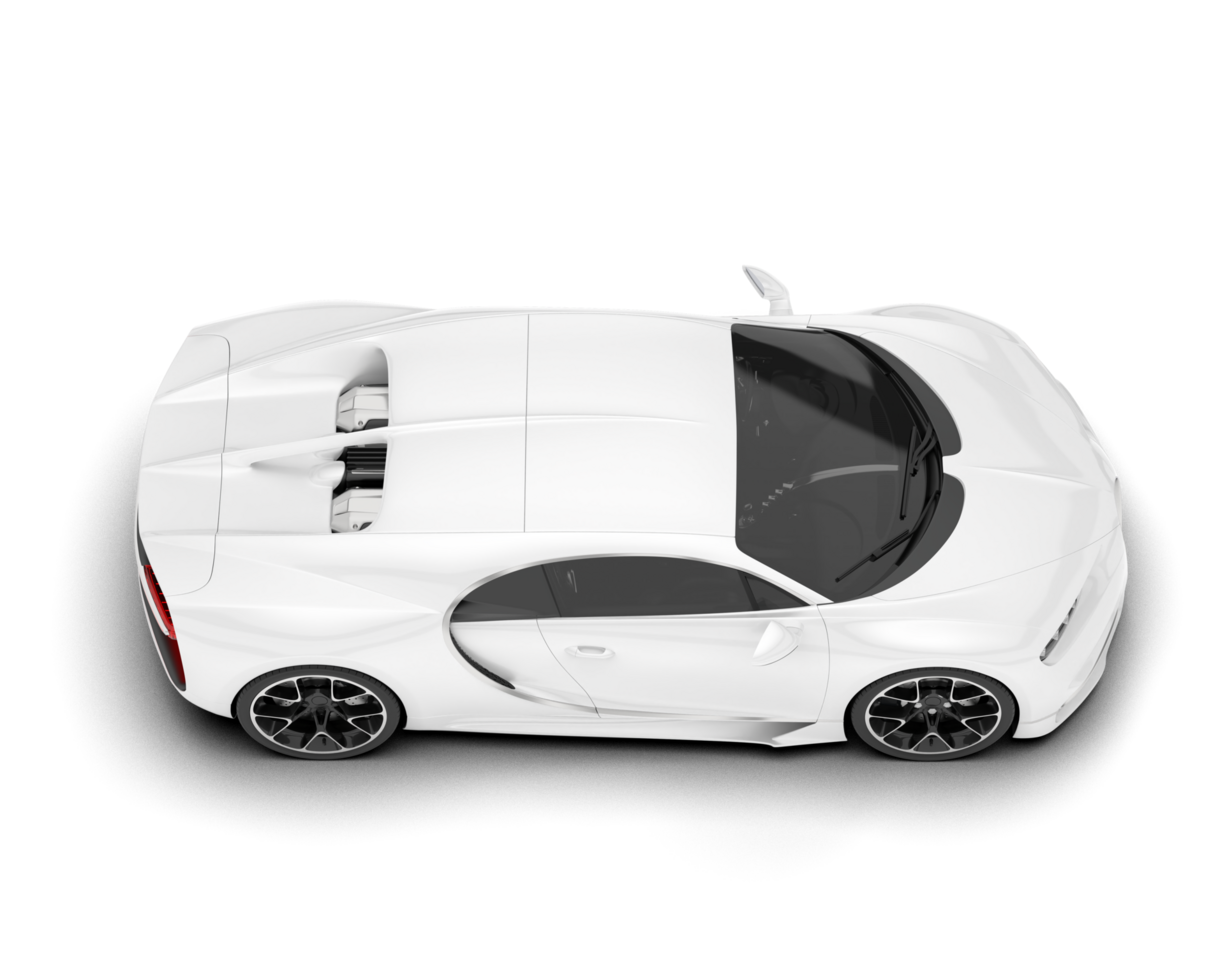 White sport car on transparent background. 3d rendering - illustration png