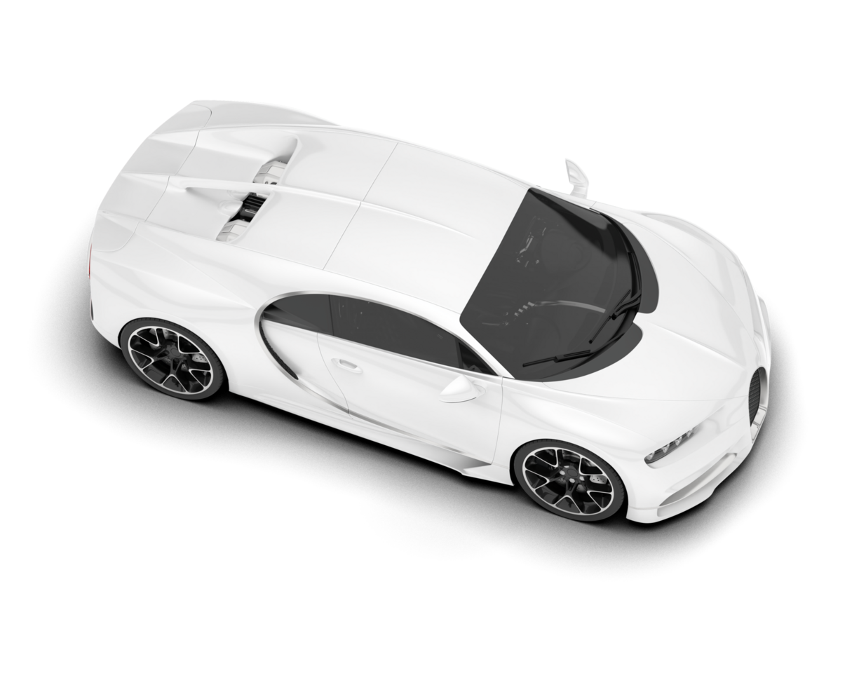 White sport car on transparent background. 3d rendering - illustration png