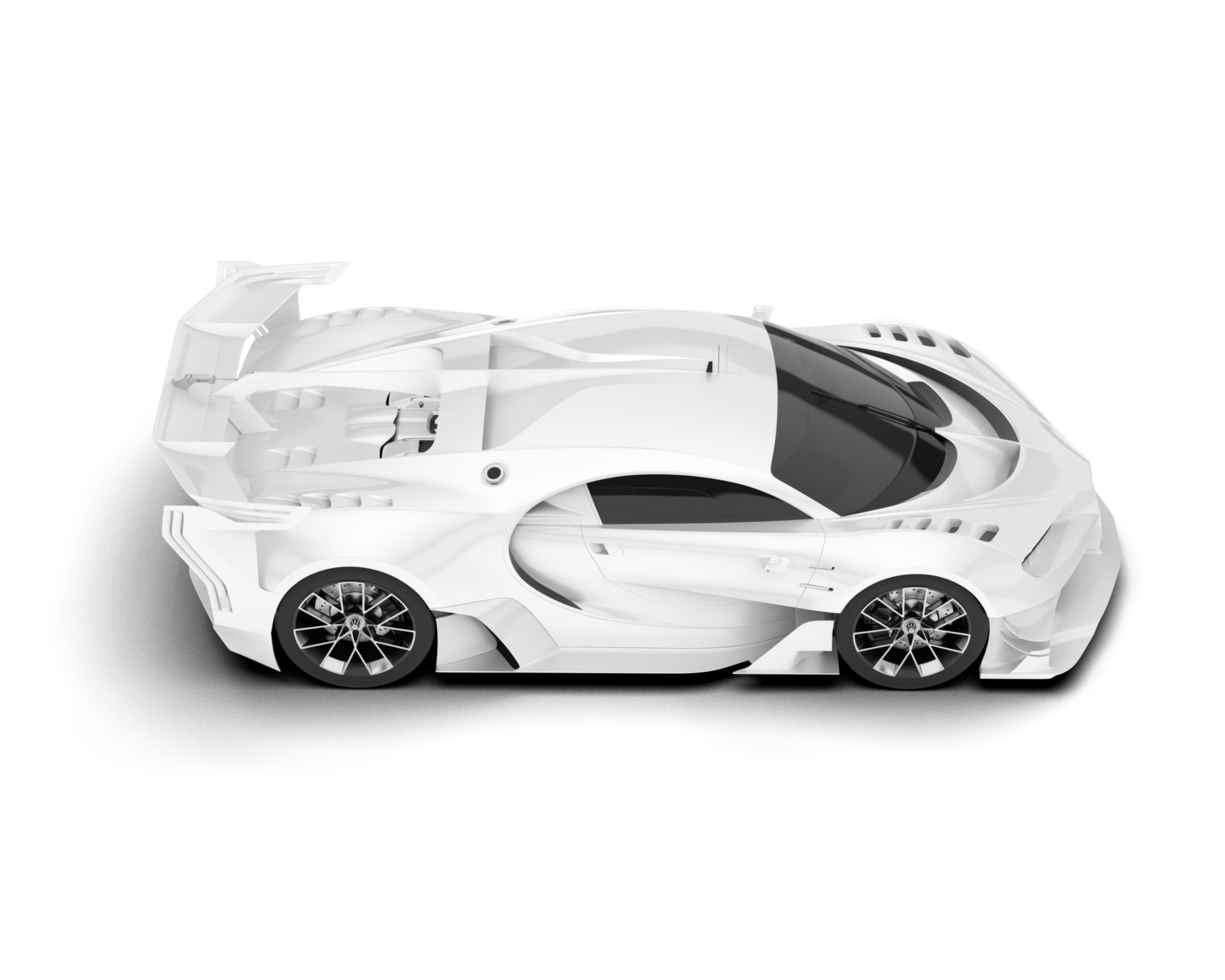 White sport car on transparent background. 3d rendering - illustration png