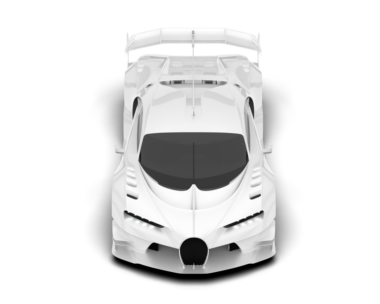 White sport car on transparent background. 3d rendering - illustration png