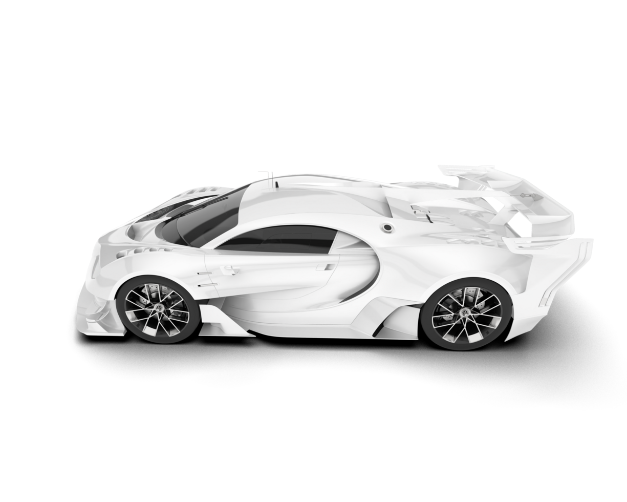 White sport car on transparent background. 3d rendering - illustration png