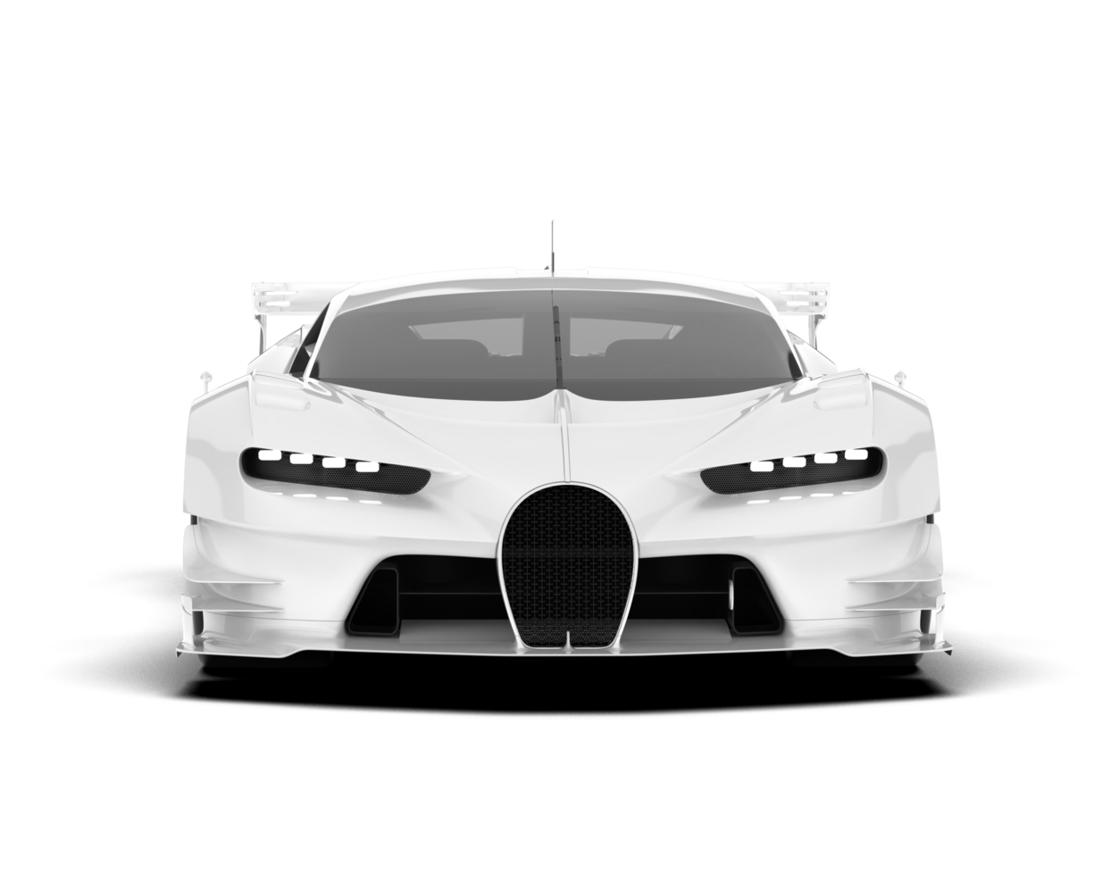 White sport car on transparent background. 3d rendering - illustration png
