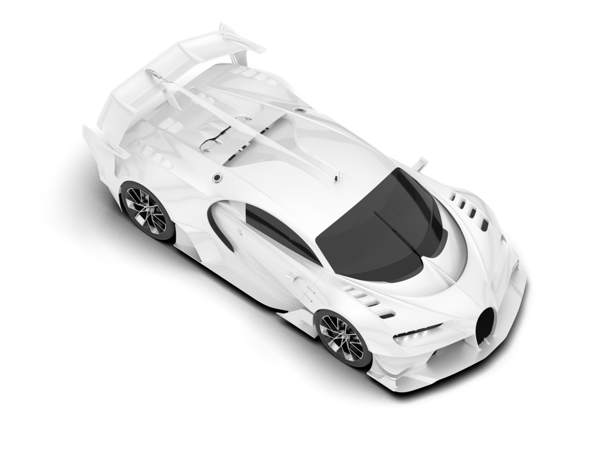 White sport car on transparent background. 3d rendering - illustration png