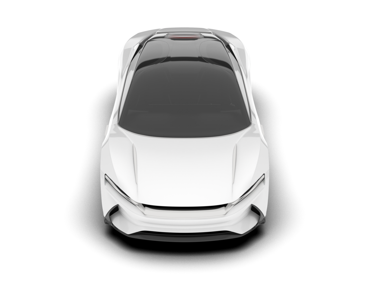 White sport car on transparent background. 3d rendering - illustration png