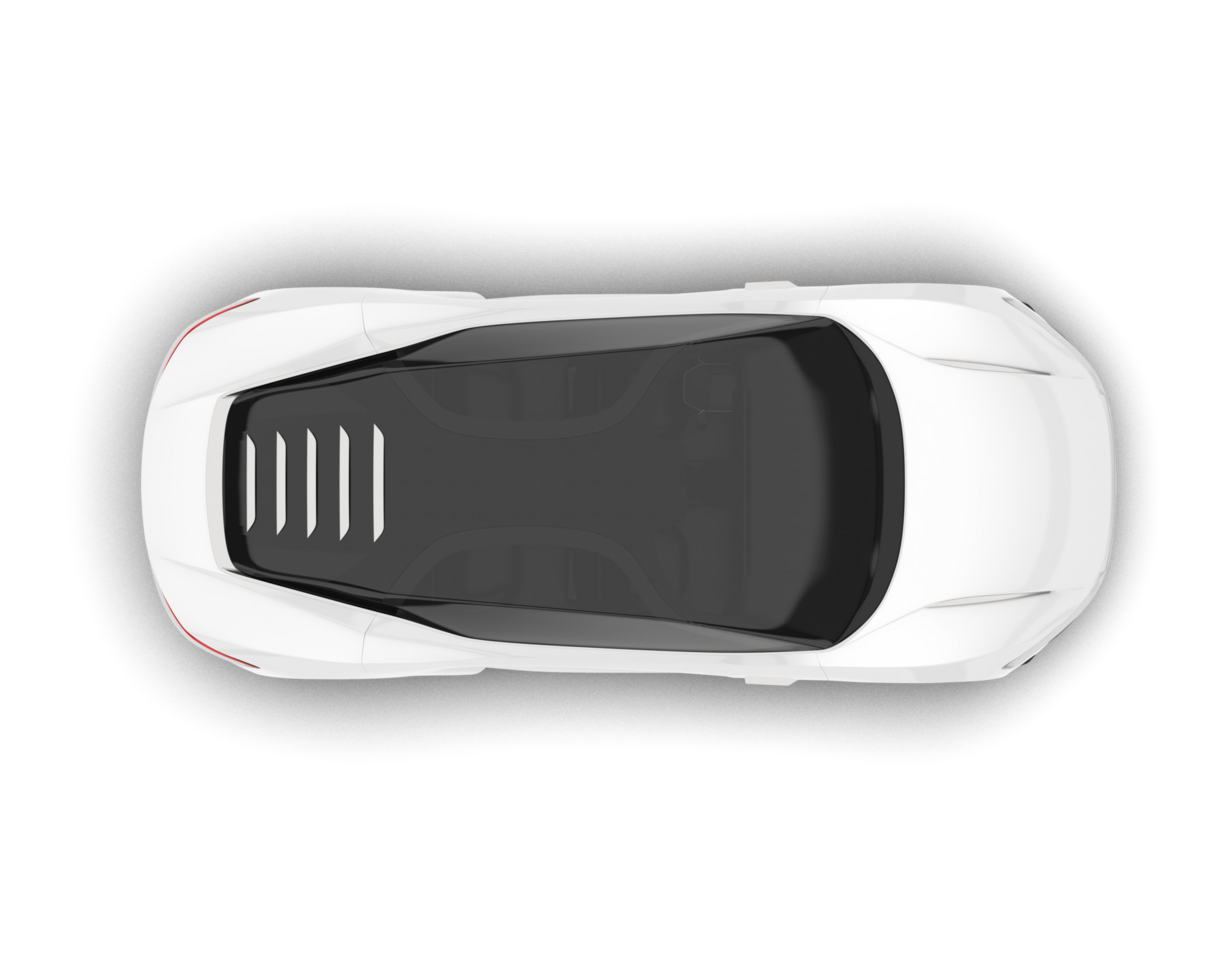 White sport car on transparent background. 3d rendering - illustration png