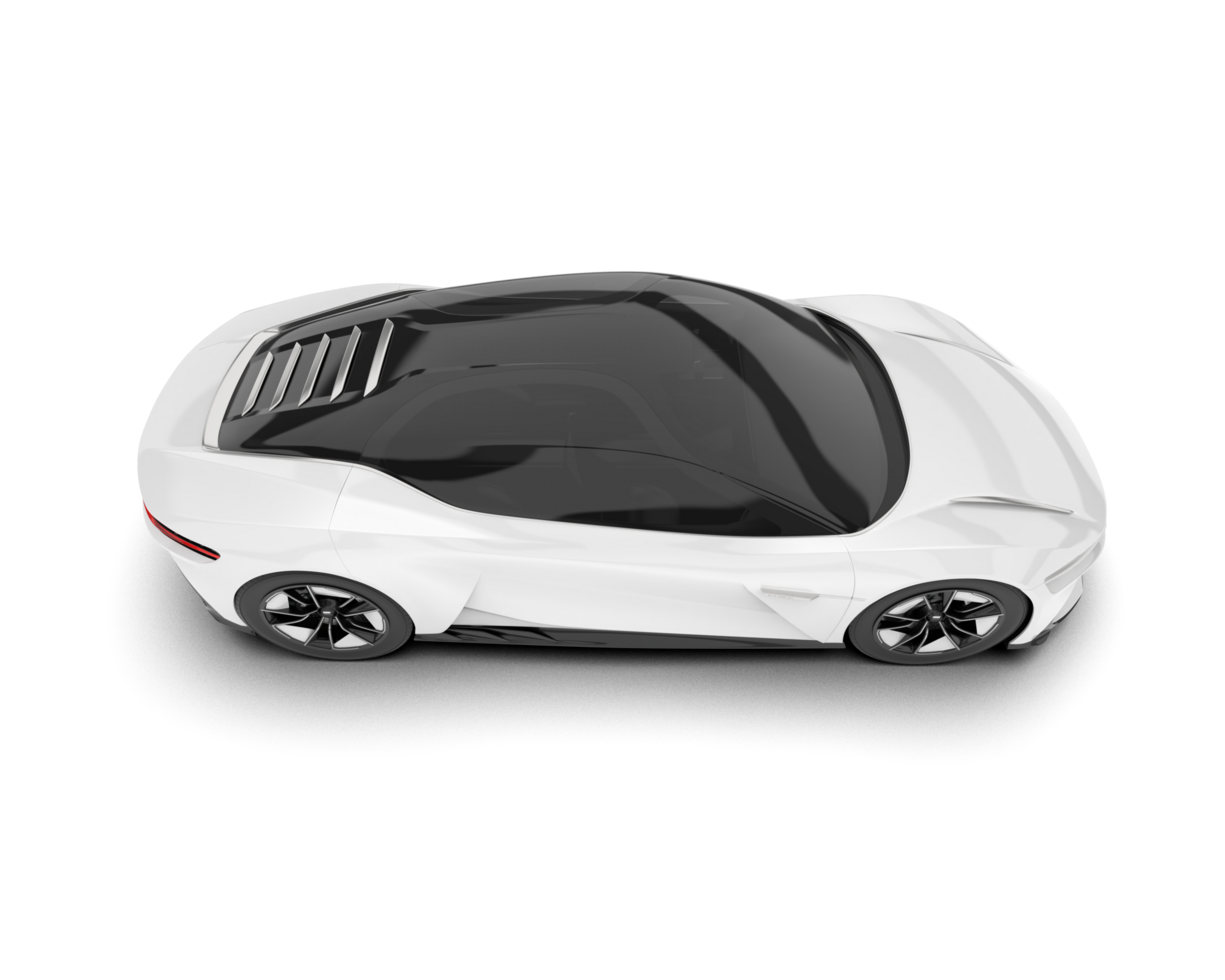 White sport car on transparent background. 3d rendering - illustration png