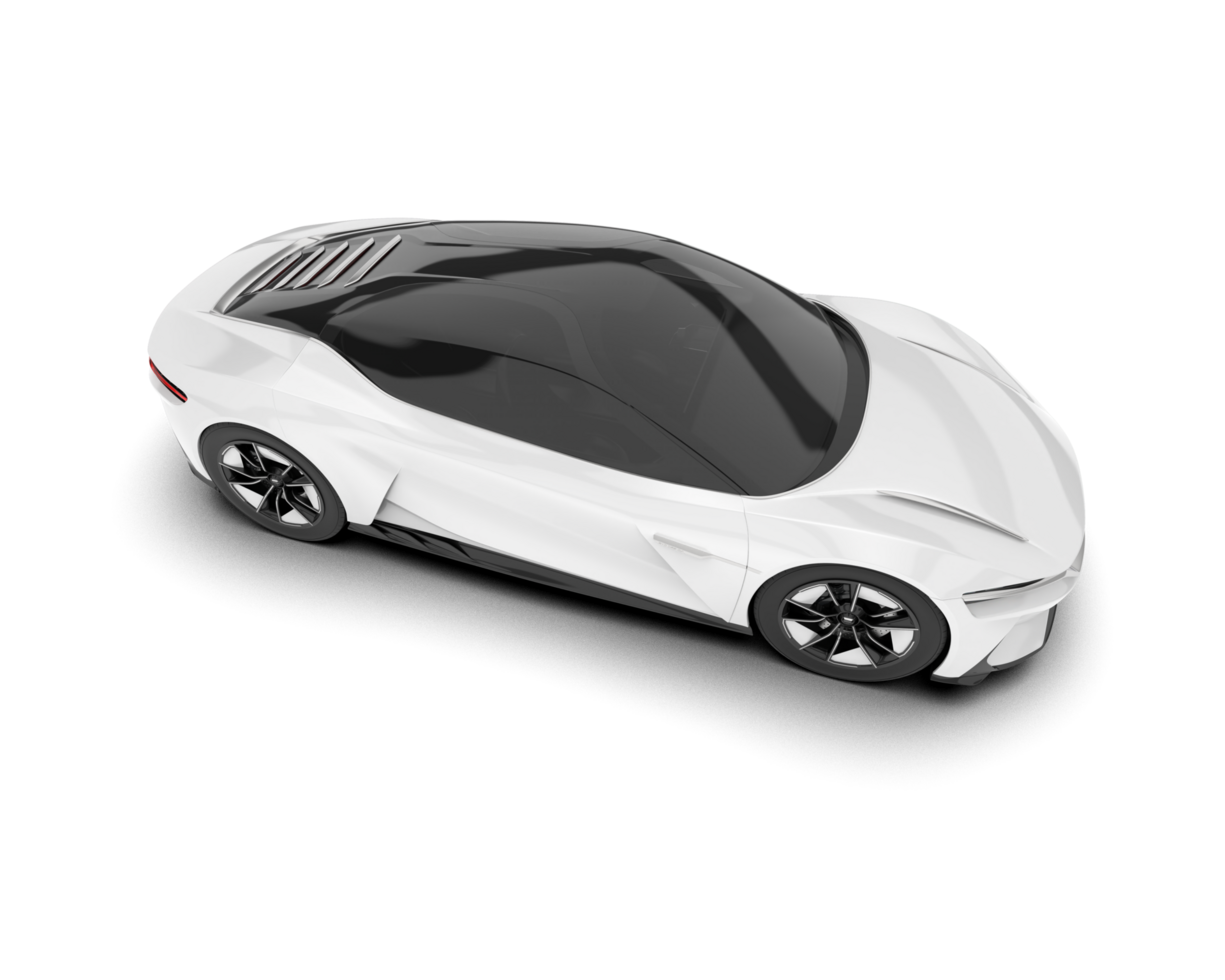 White sport car on transparent background. 3d rendering - illustration png