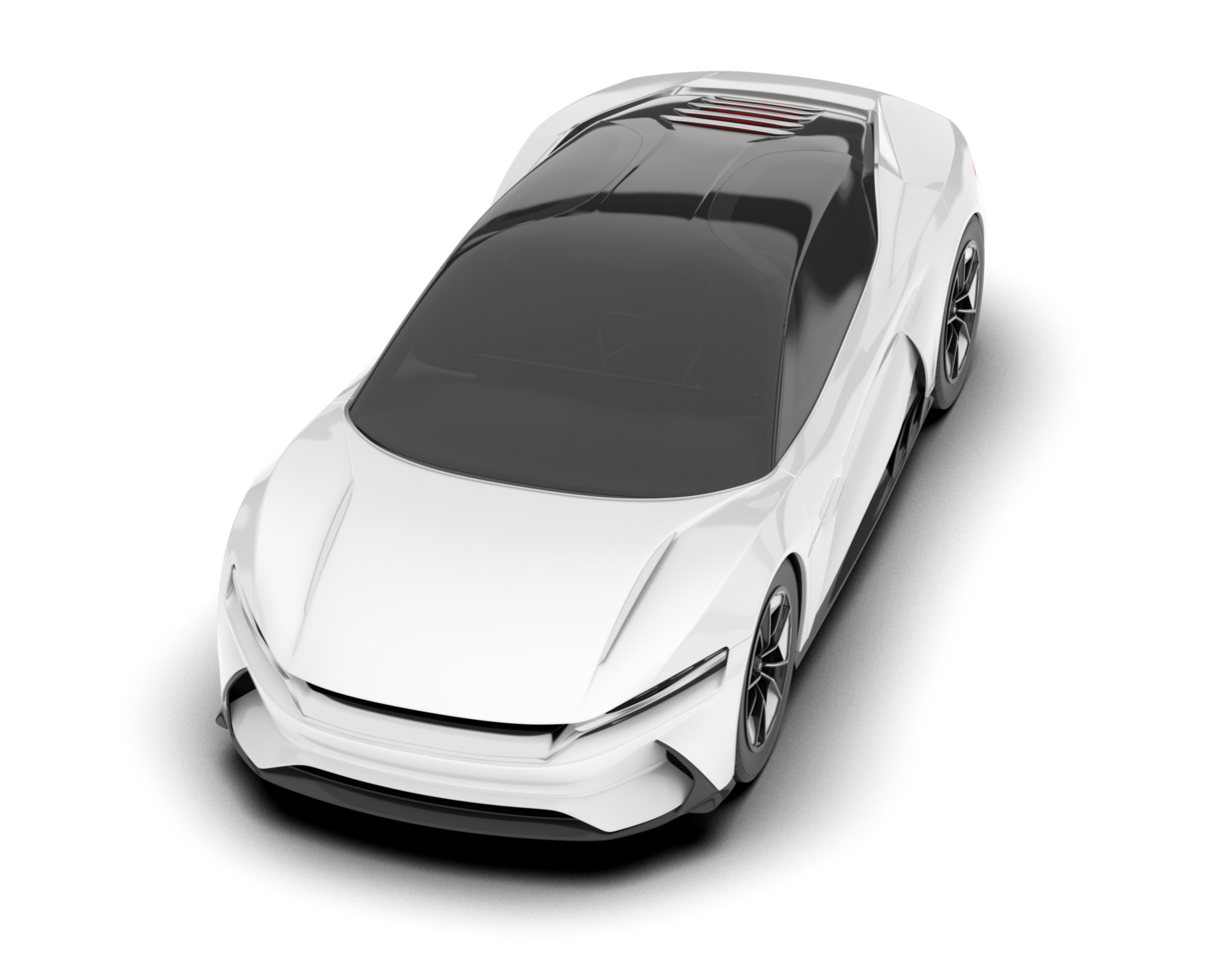 White sport car on transparent background. 3d rendering - illustration png