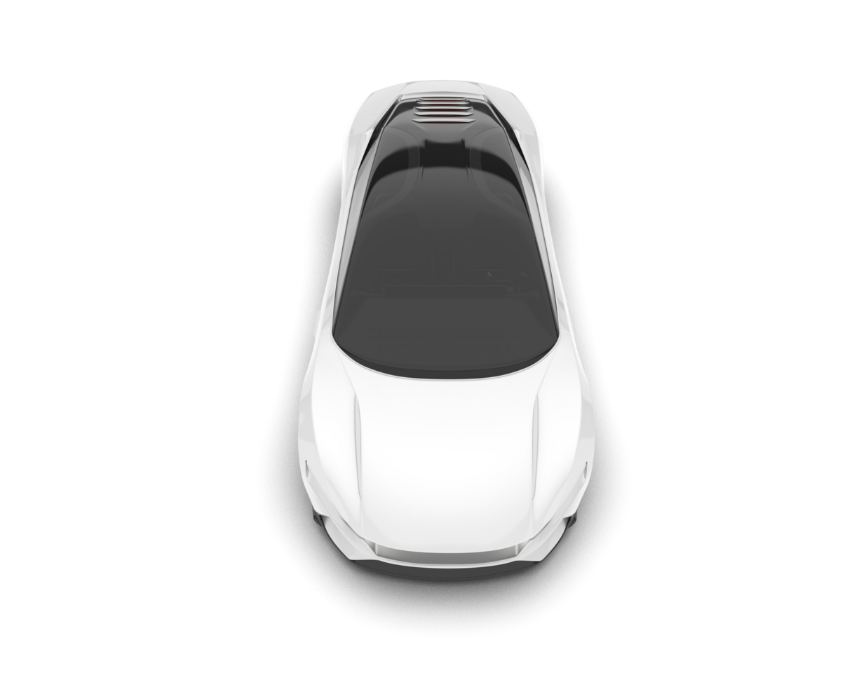 White sport car on transparent background. 3d rendering - illustration png