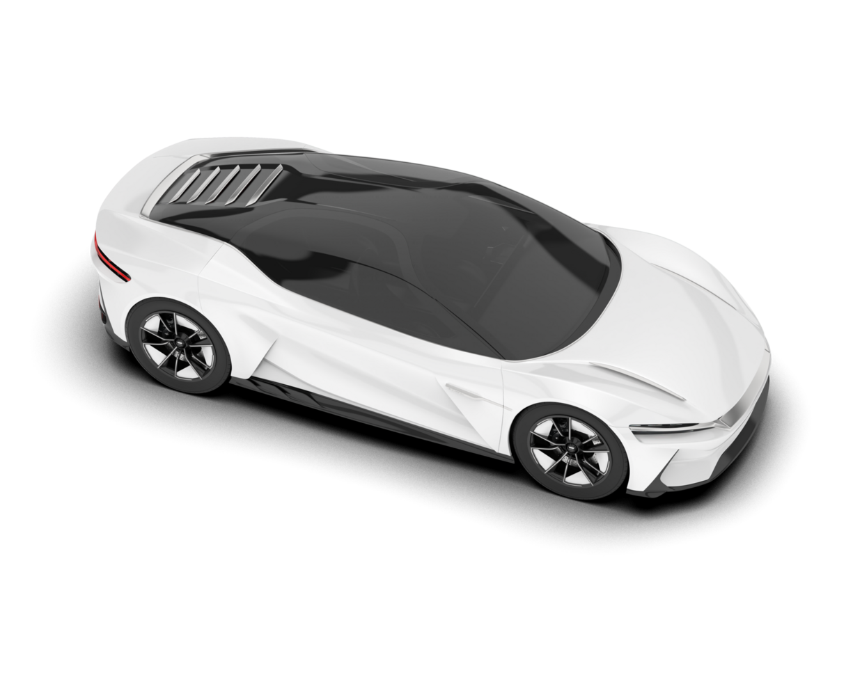 White sport car on transparent background. 3d rendering - illustration png