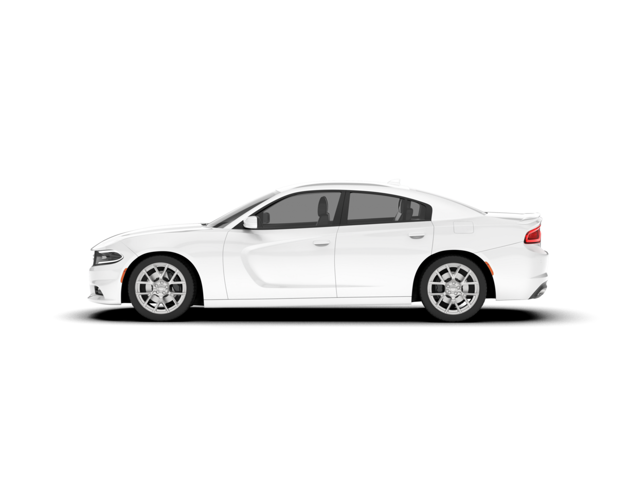 White sport car on transparent background. 3d rendering - illustration png