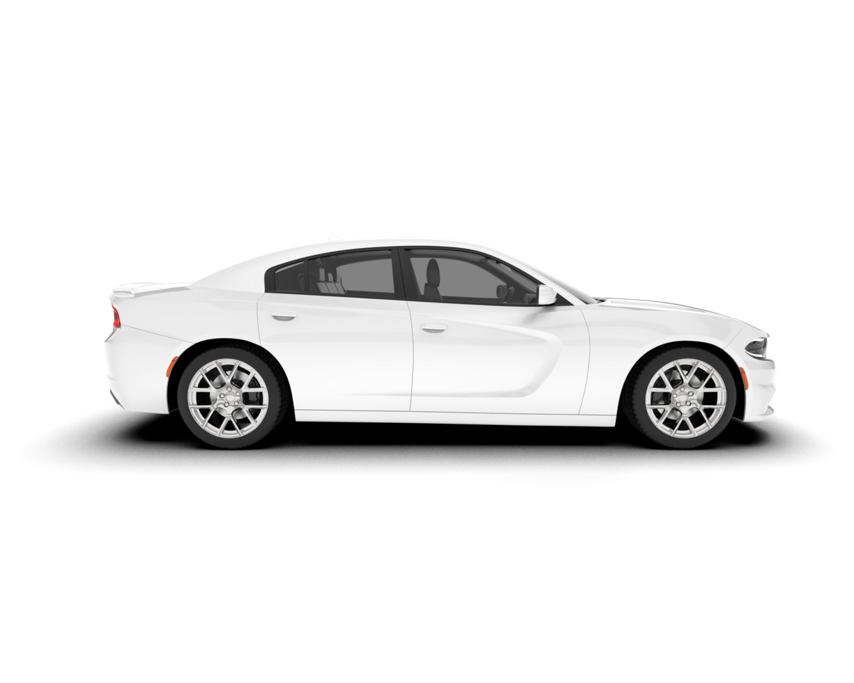White sport car on transparent background. 3d rendering - illustration png