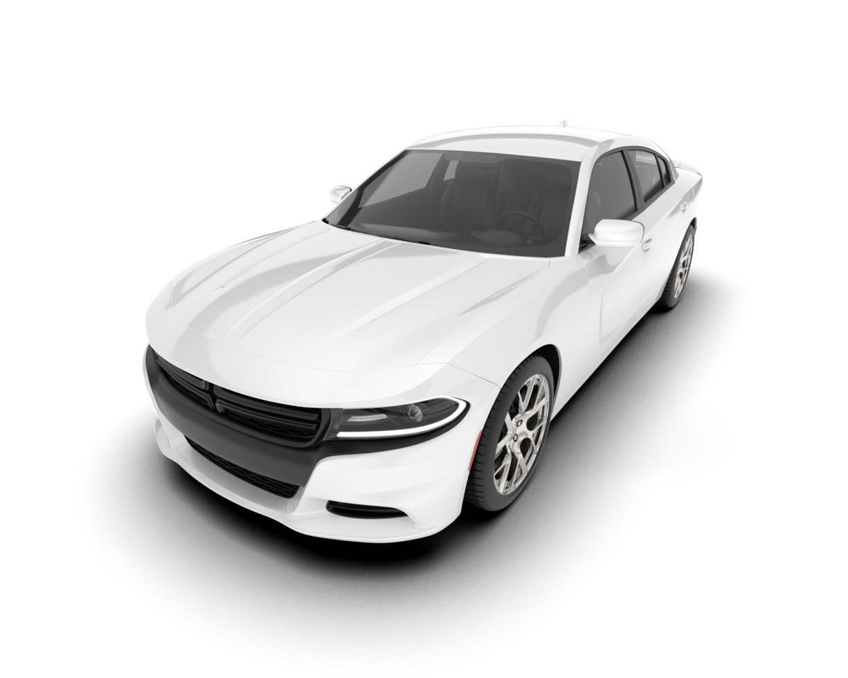 White sport car on transparent background. 3d rendering - illustration png