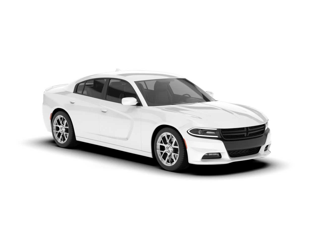 White sport car on transparent background. 3d rendering - illustration png
