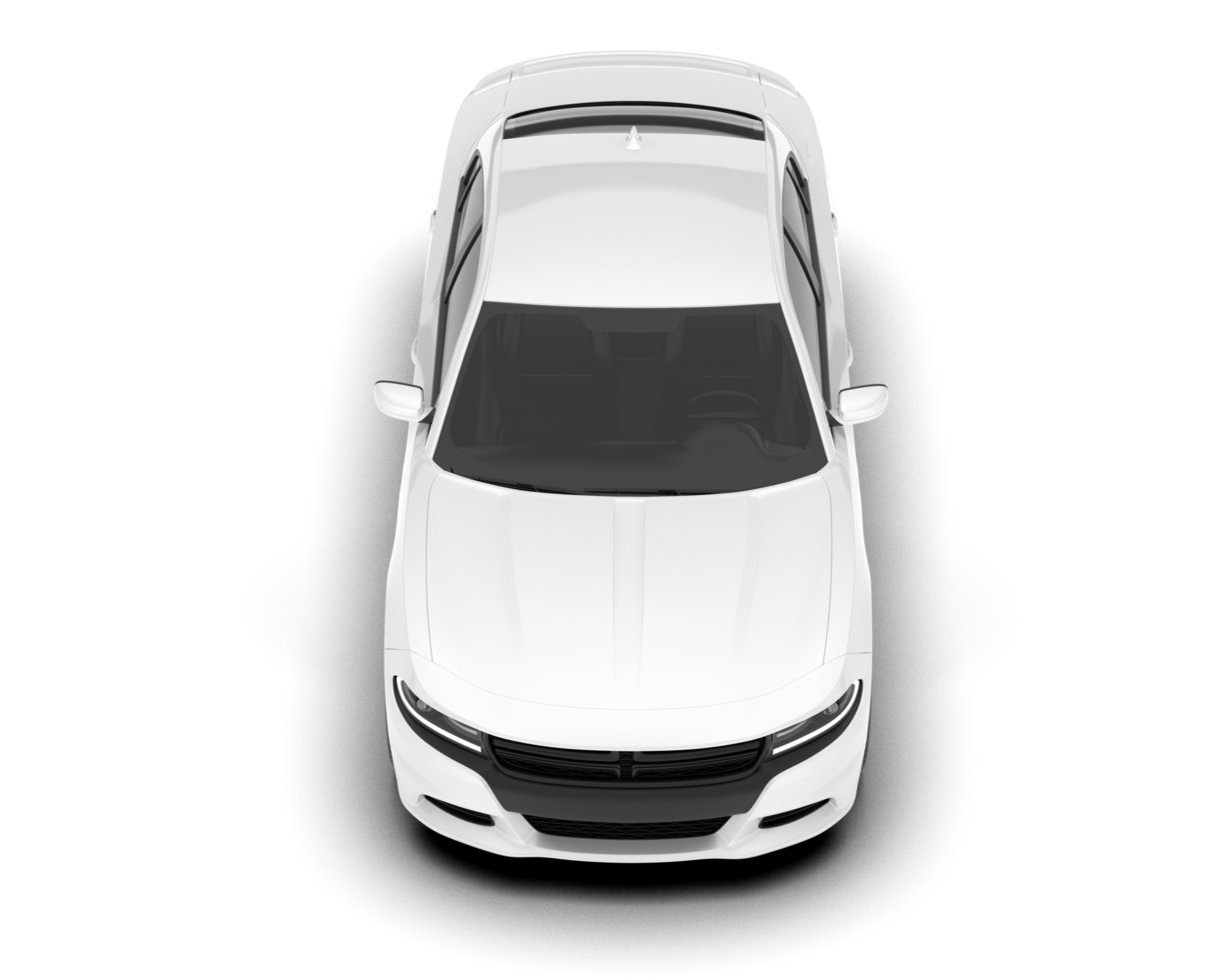 White sport car on transparent background. 3d rendering - illustration png