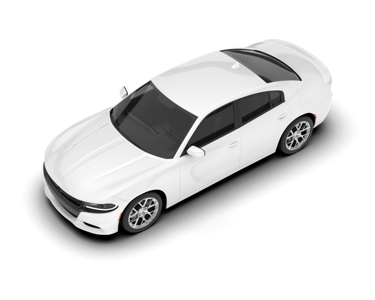 White sport car on transparent background. 3d rendering - illustration png