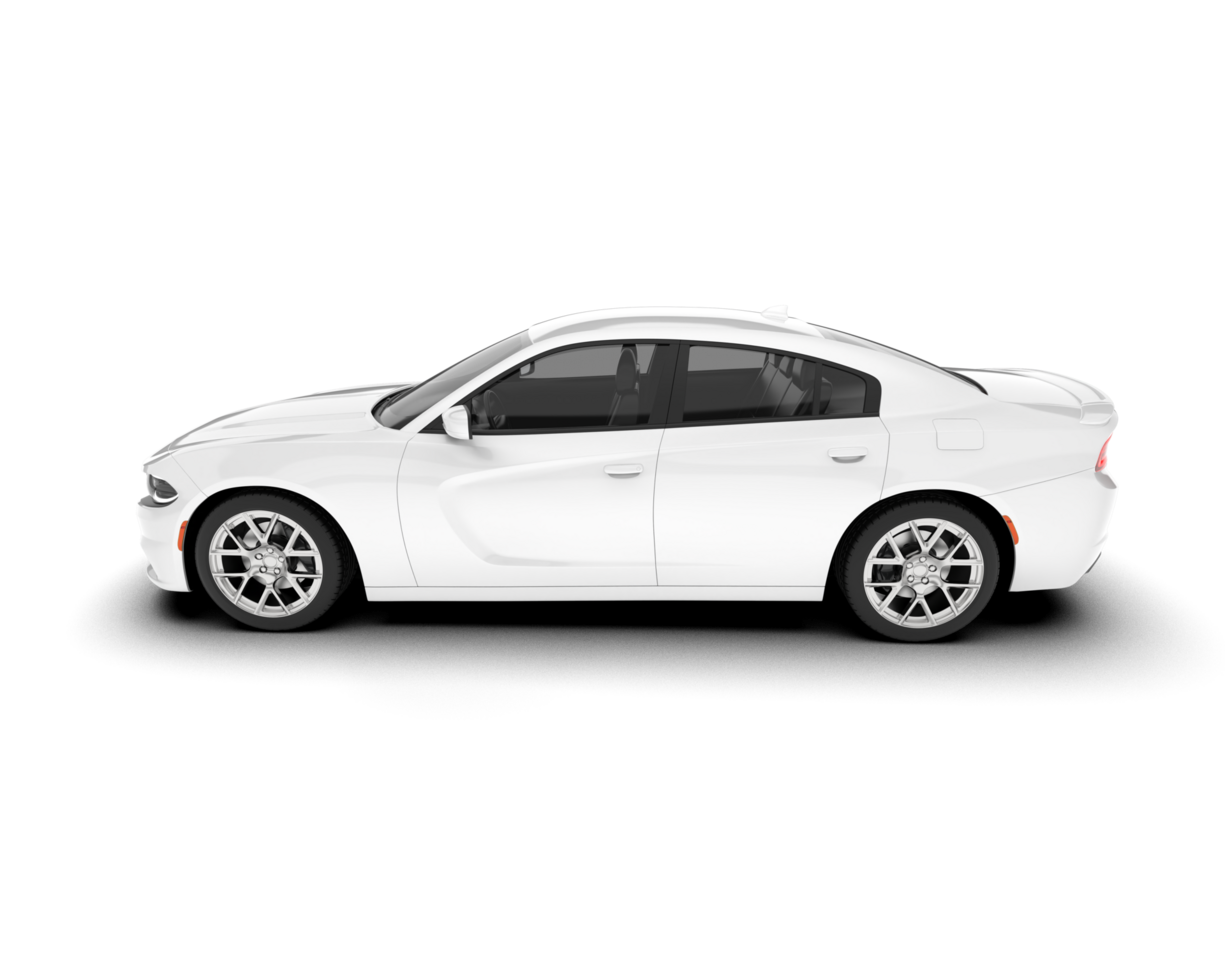 White sport car on transparent background. 3d rendering - illustration png
