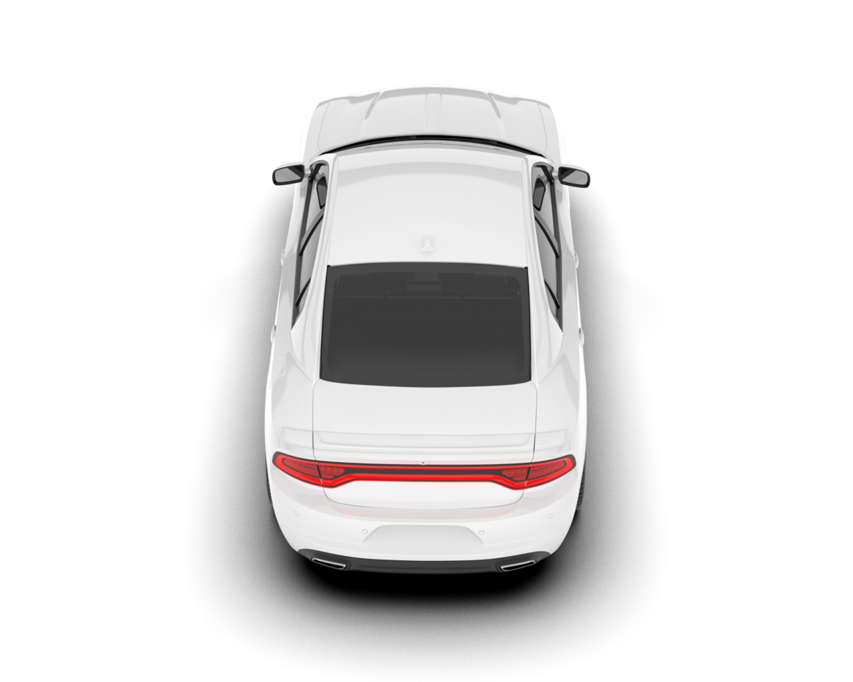 White sport car on transparent background. 3d rendering - illustration png