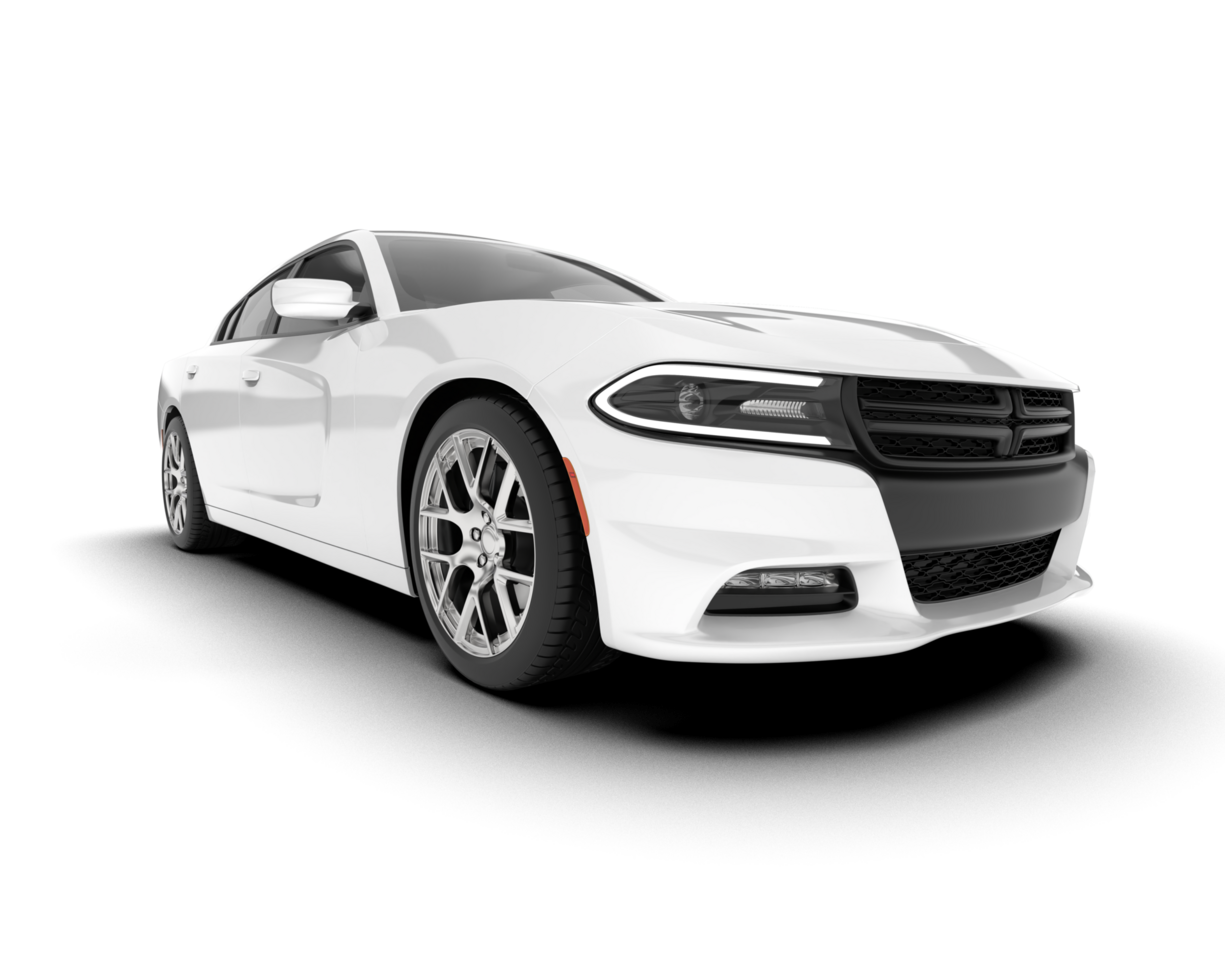 White sport car on transparent background. 3d rendering - illustration png