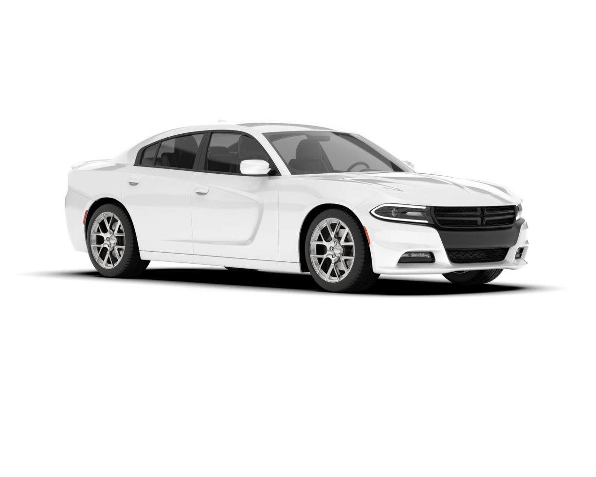 White sport car on transparent background. 3d rendering - illustration png