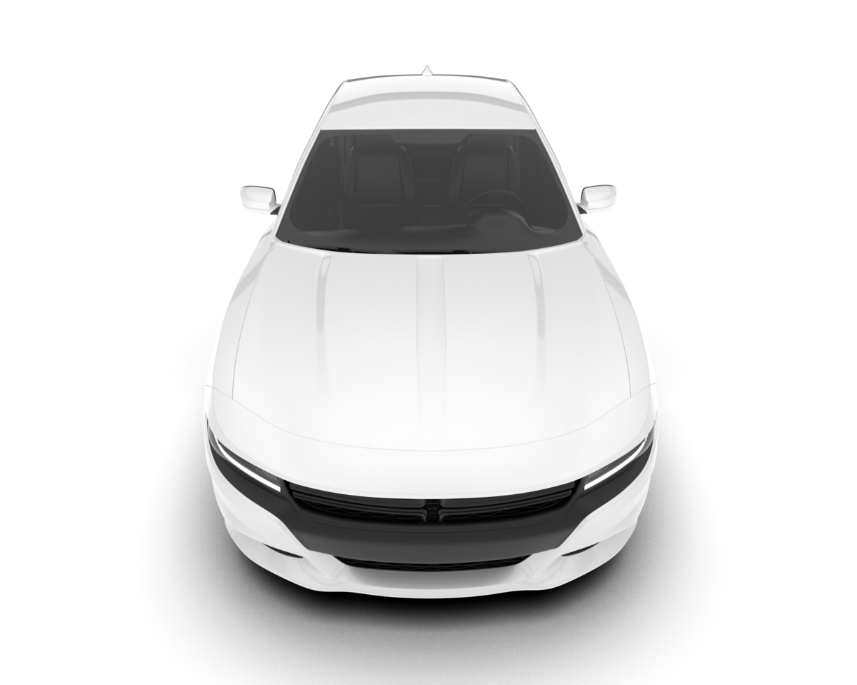 White sport car on transparent background. 3d rendering - illustration png