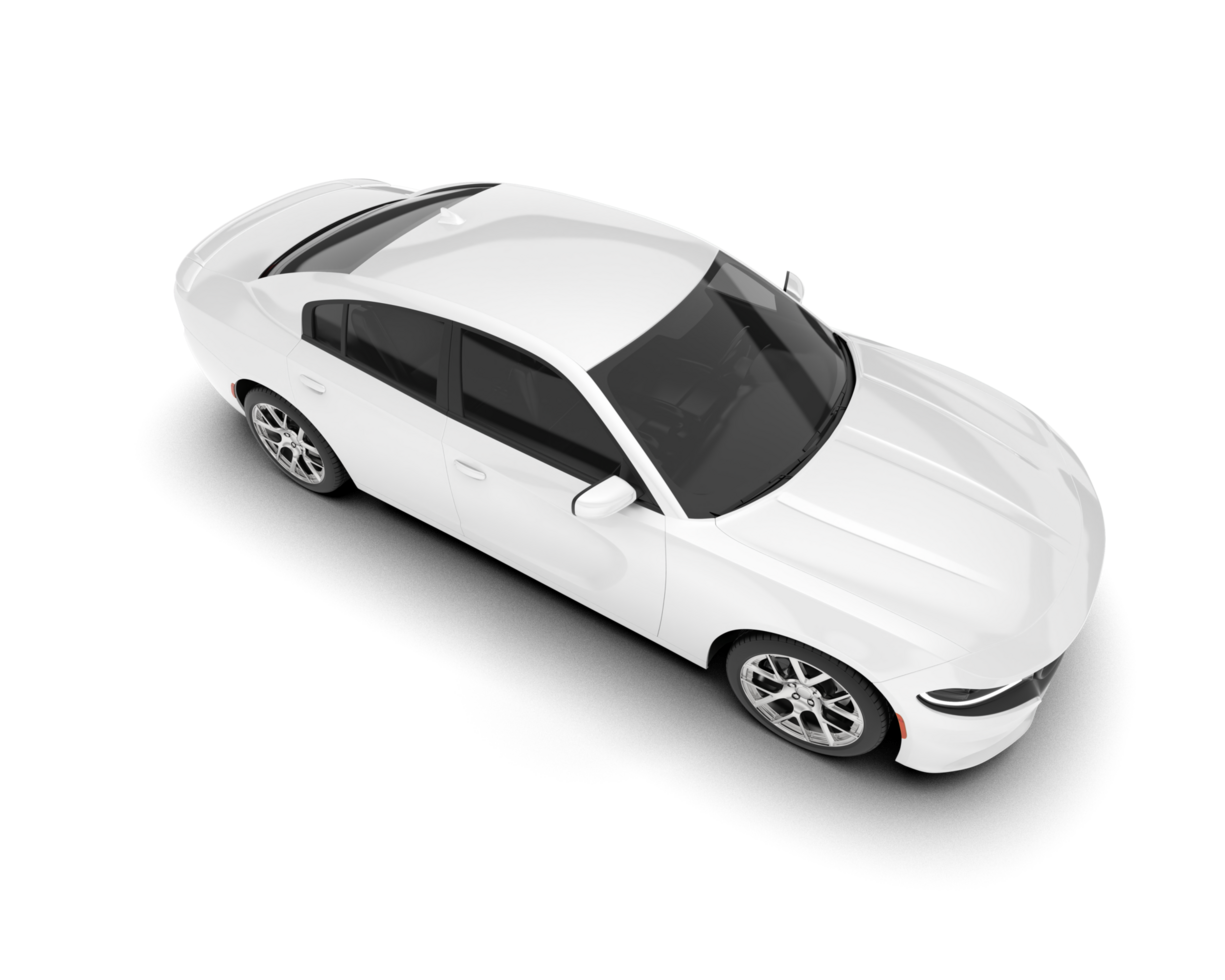 White sport car on transparent background. 3d rendering - illustration png
