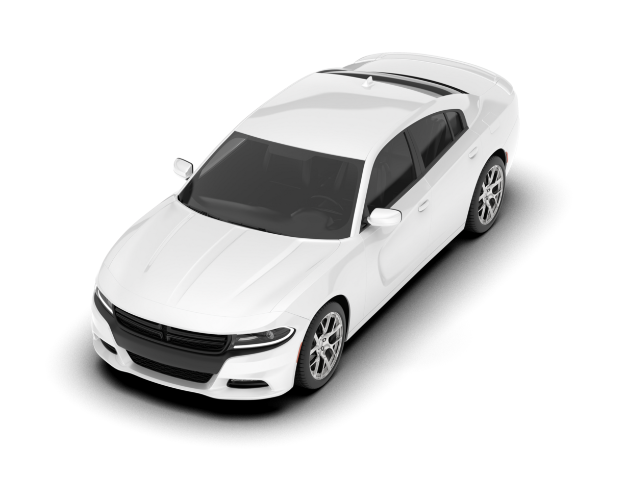 White sport car on transparent background. 3d rendering - illustration png