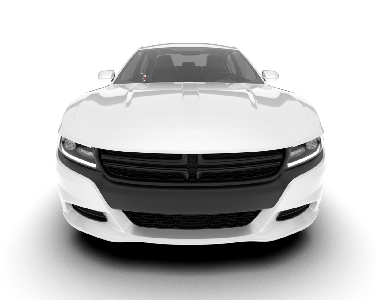 White sport car on transparent background. 3d rendering - illustration png