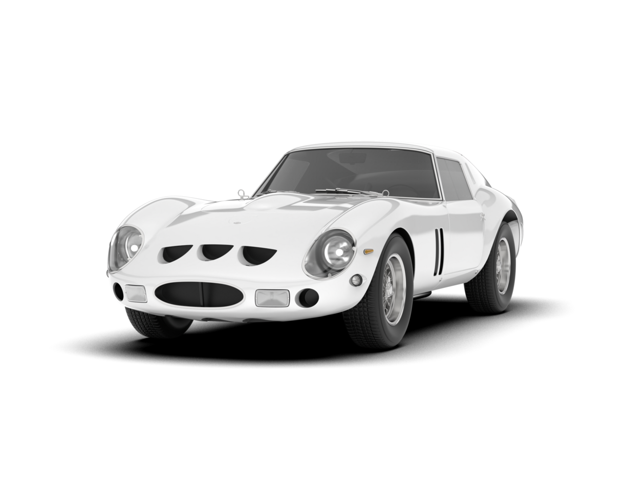 White sport car on transparent background. 3d rendering - illustration png