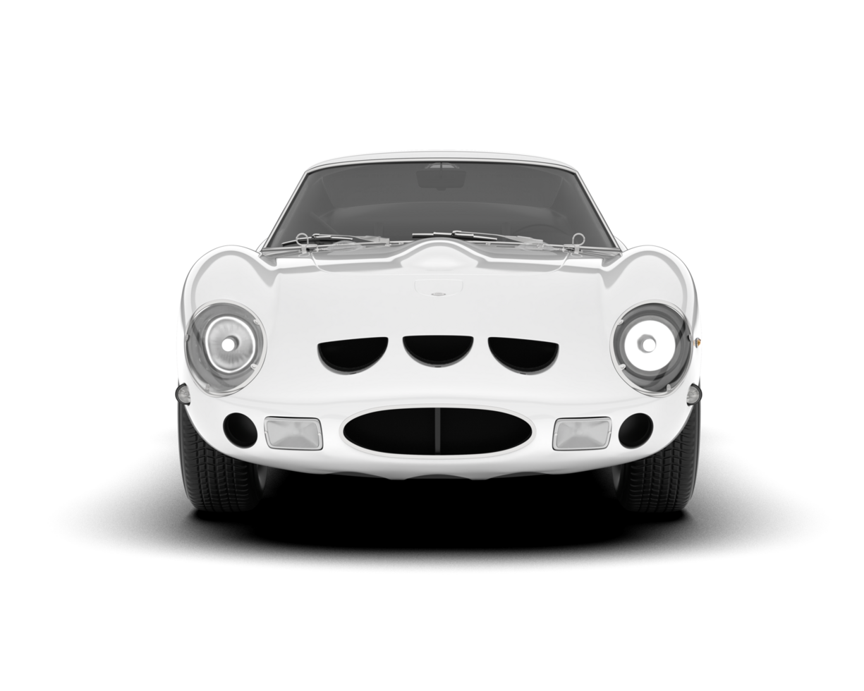 White sport car on transparent background. 3d rendering - illustration png