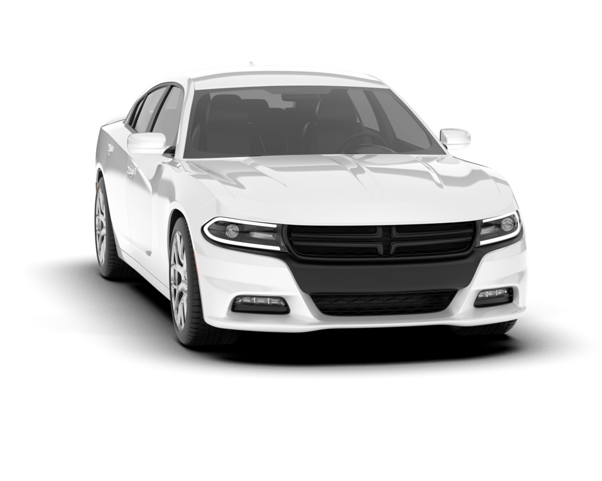 White sport car on transparent background. 3d rendering - illustration png