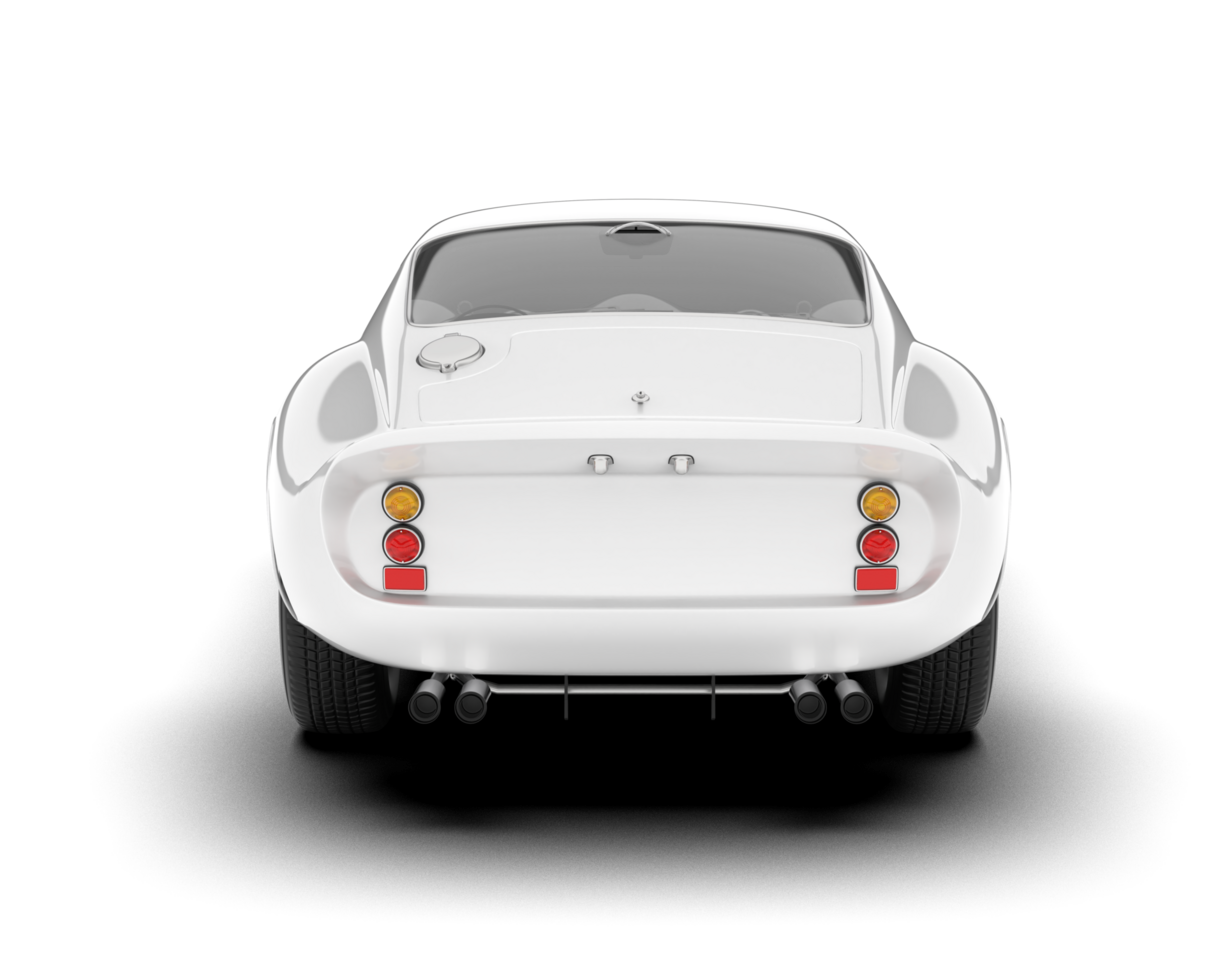 White sport car on transparent background. 3d rendering - illustration png