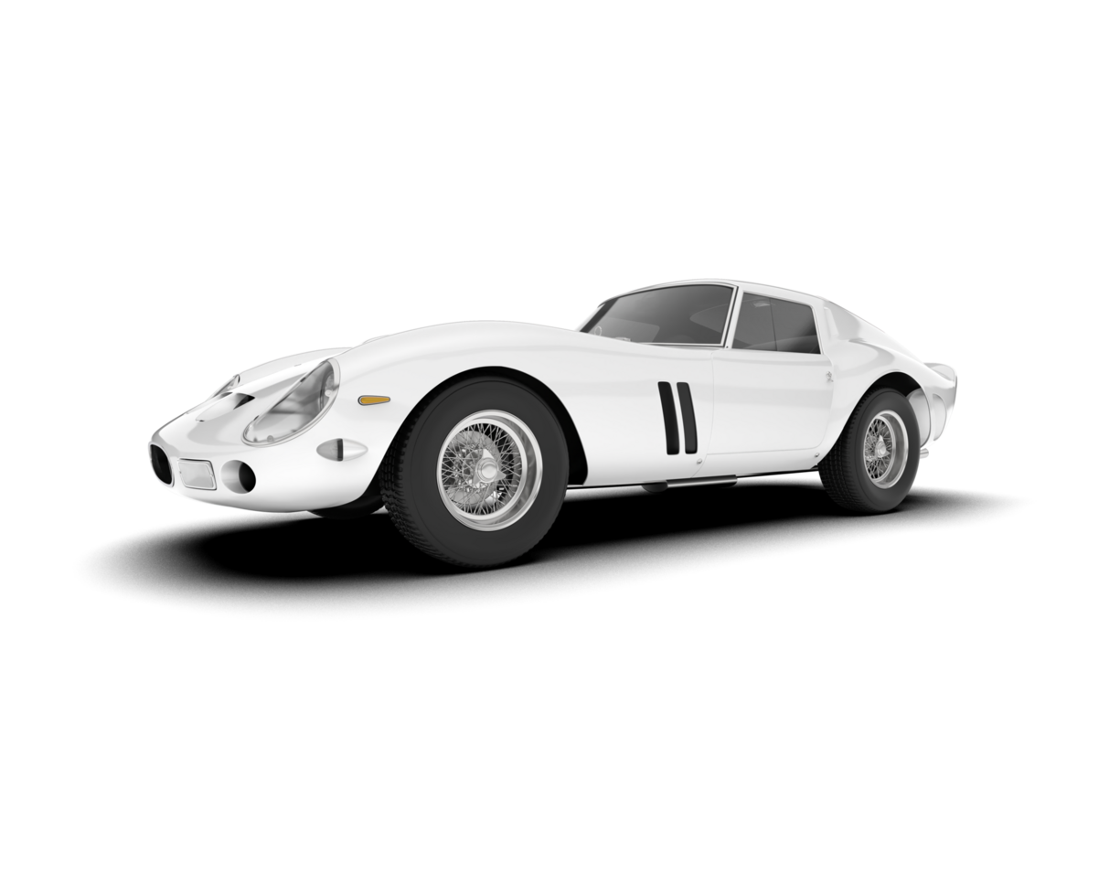 White sport car on transparent background. 3d rendering - illustration png